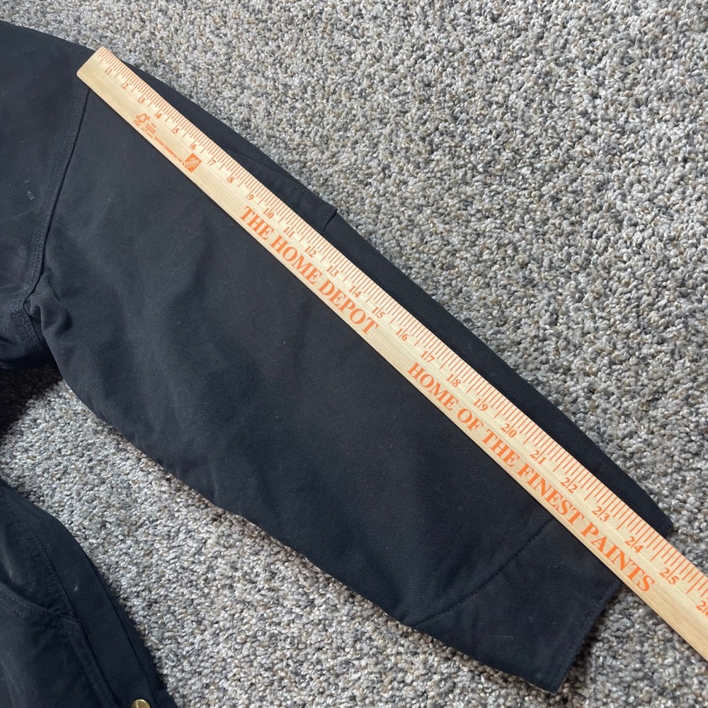 Carhartt Mens XL‎ 52 Duck Canvas Quilt Lined Coveralls Black Work Bibs Corduroy - Picture 10 of 15
